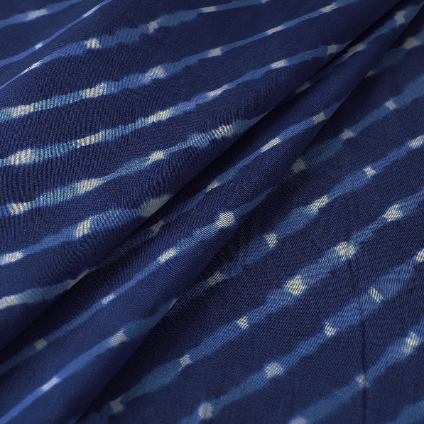 Blue - Leheriya Tie-Dye Chanderi Silk Fabric 22