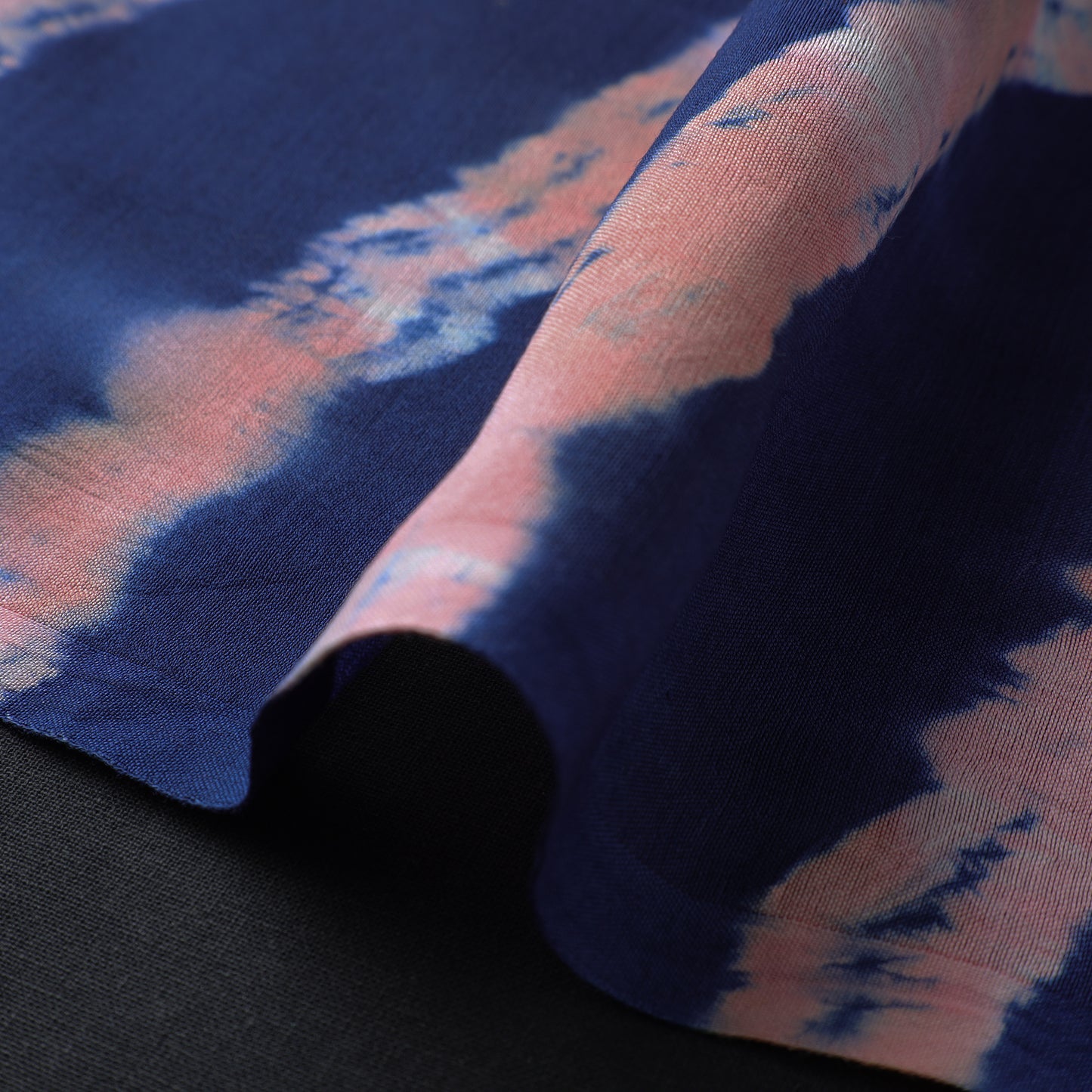 Blue - Leheriya Tie-Dye Mothra Chanderi Silk Fabric 25