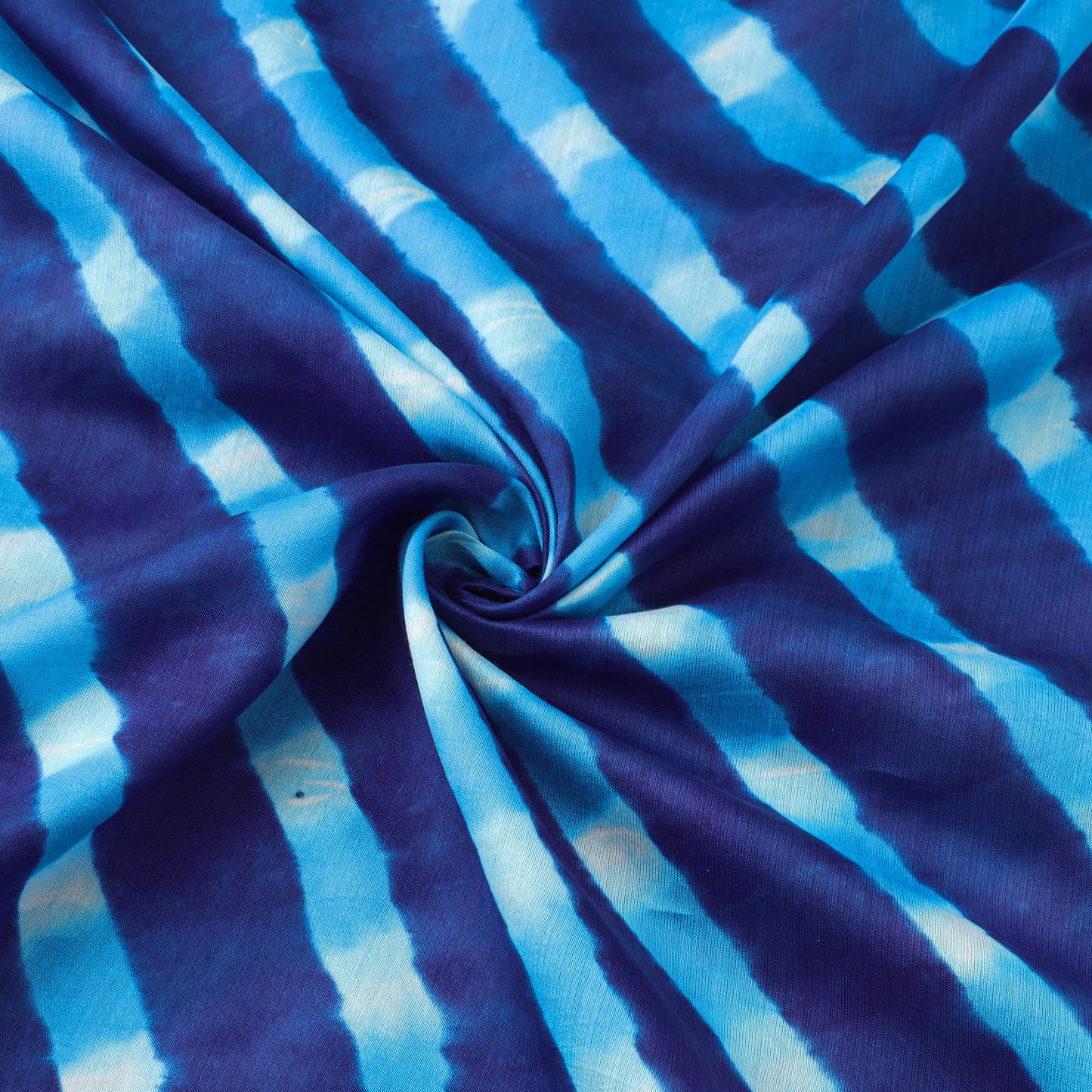 Blue - Leheriya Tie-Dye Mothra Chanderi Silk Fabric 31