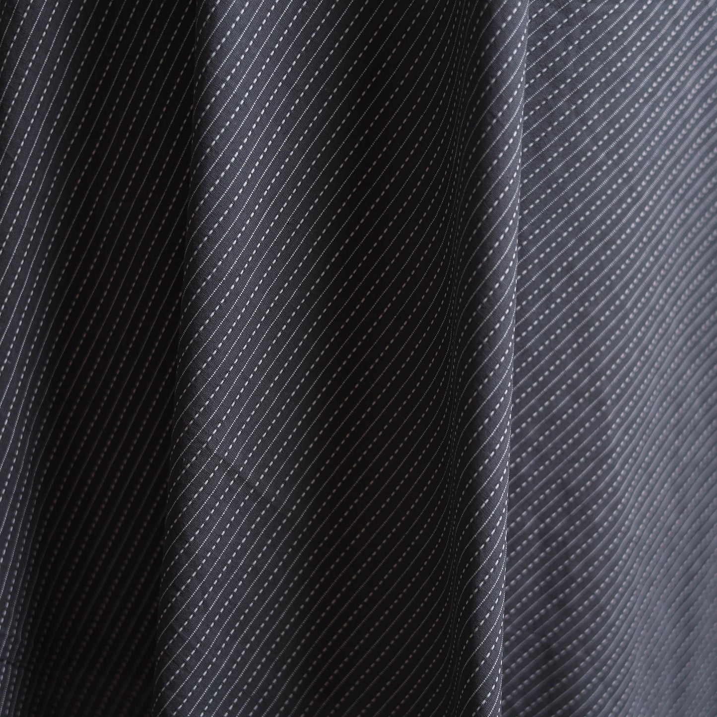 Grey - Prewashed Running Stitch Cotton Plain Fabric 07