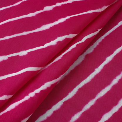 Dark Pink - Leheriya Tie-Dye Chanderi Silk Fabric 37