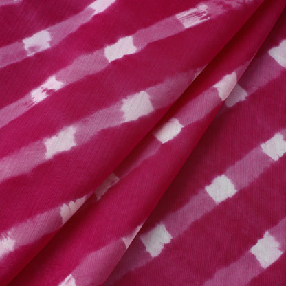 Pink - Leheriya Tie-Dye Mothra Chanderi Silk Fabric 39