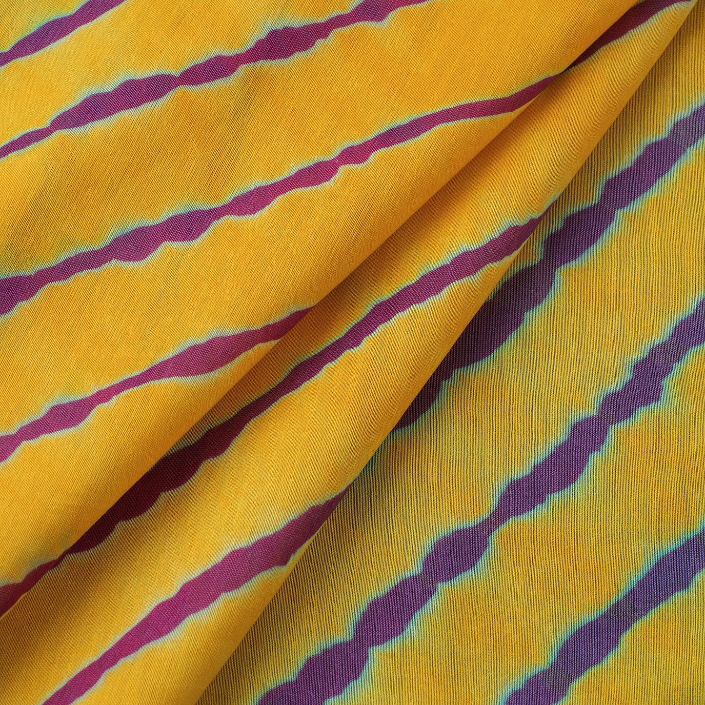 Yellow - Leheriya Tie-Dye Chanderi Silk Fabric 42