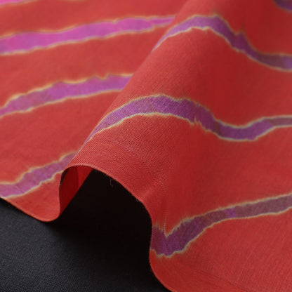 Red - Leheriya Tie-Dye Chanderi Silk Fabric 43