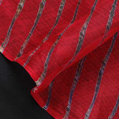 Red - Leheriya Tie-Dye Kota Doria Silk Fabric 56