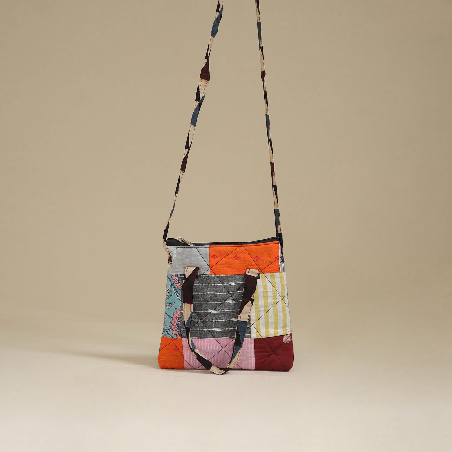 Handmade Quilted Patchwork Sling Bag 17