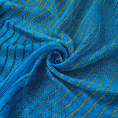 Blue - Leheriya Tie-Dye Kota Doria Silk Fabric 70