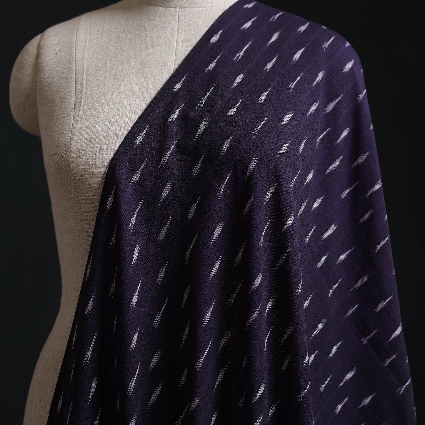 Purple - Pochampally Ikat Weave Cotton Fabric 04
