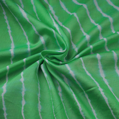 Green - Leheriya Tie-Dye Chanderi Silk Fabric 29