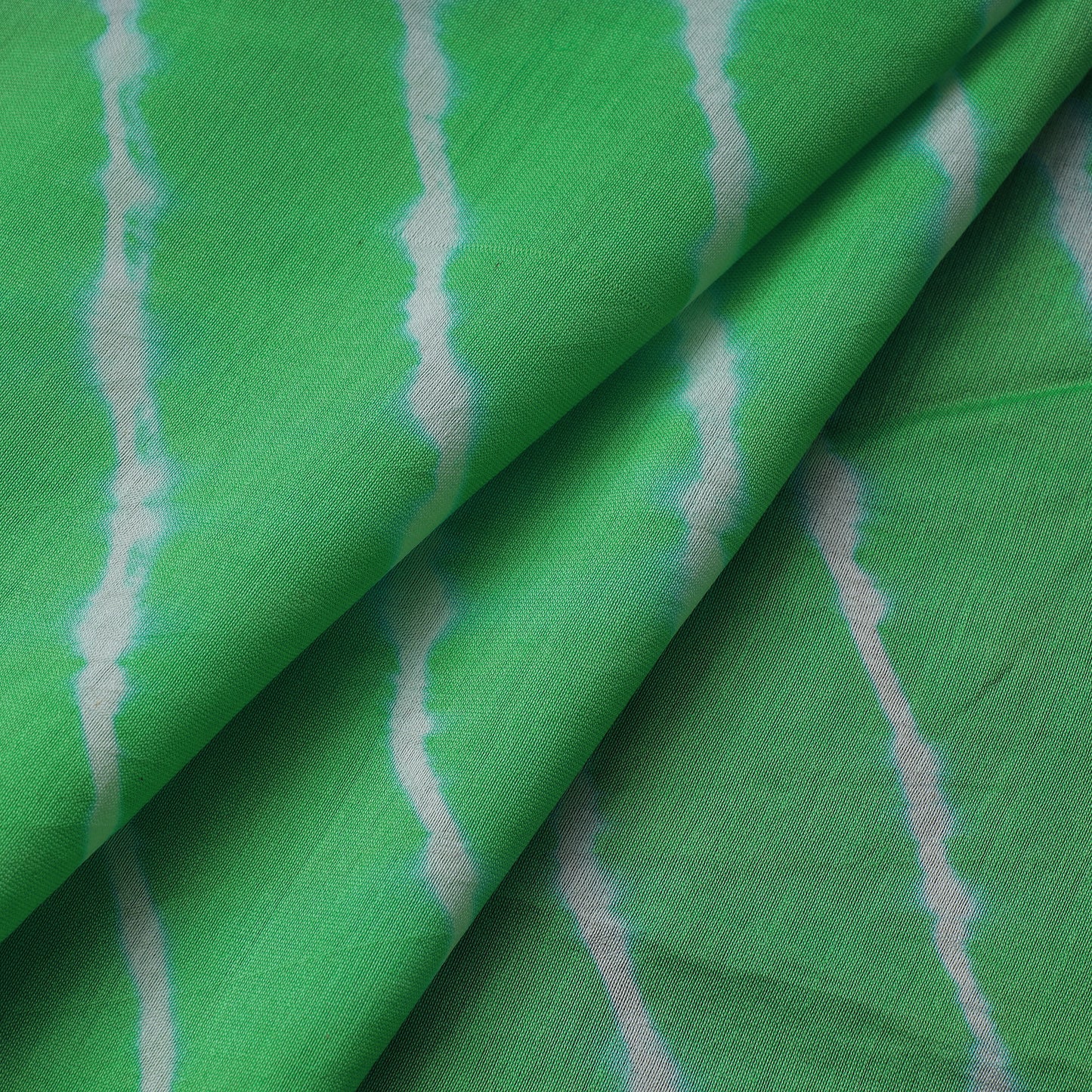 Green - Leheriya Tie-Dye Chanderi Silk Fabric 29