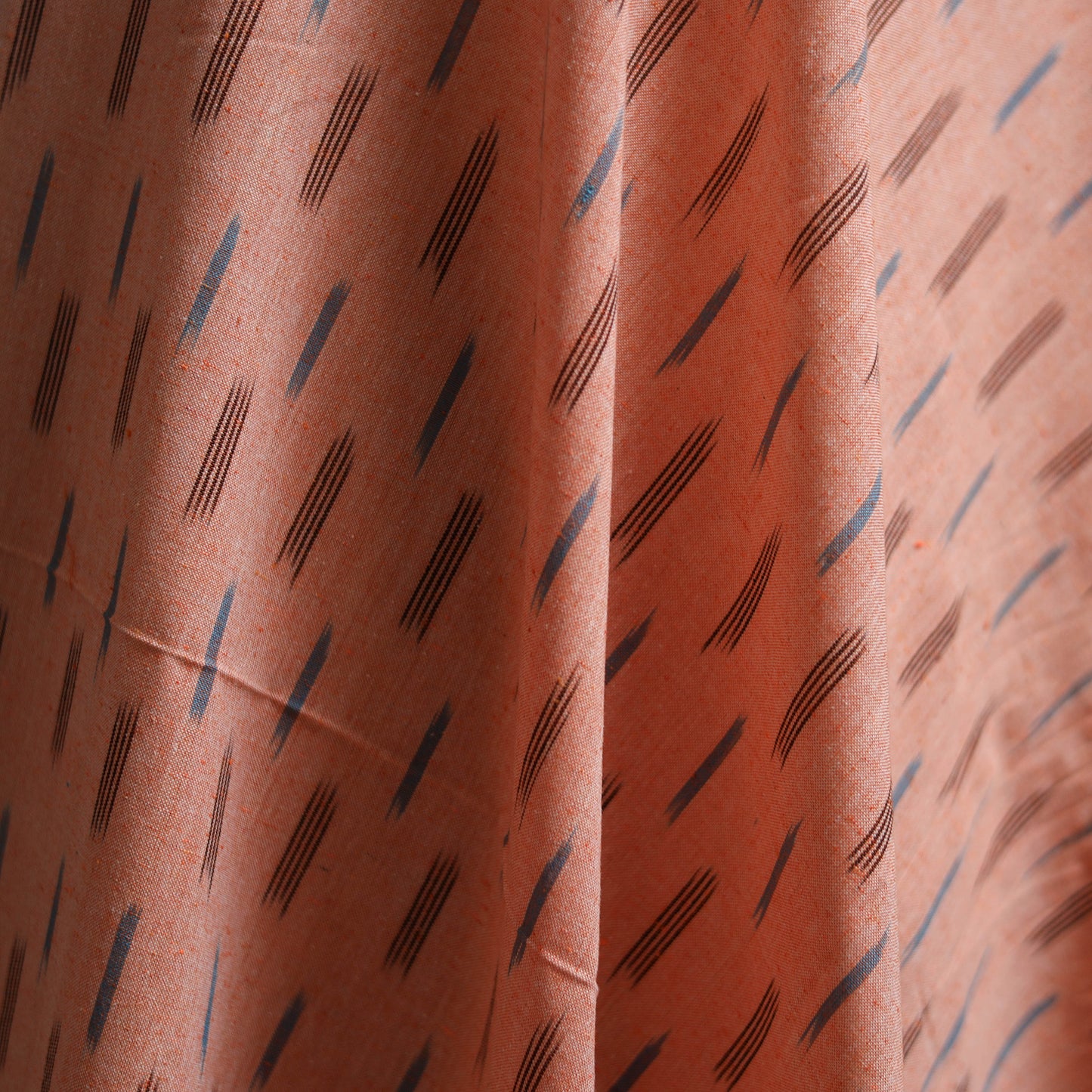 Peach - Pochampally Ikat Weave Cotton Fabric 11