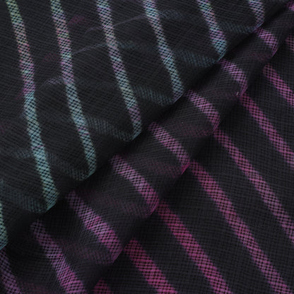 Black - Leheriya Tie-Dye Kota Doria Cotton Fabric 95