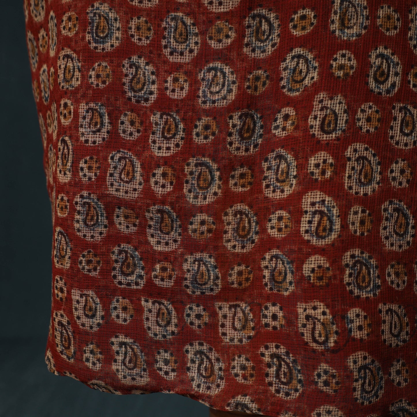 Pedana Kalamkari Block Print Kota Doria Cotton 2pc Unstitched Dress Material Kurta Set 01
