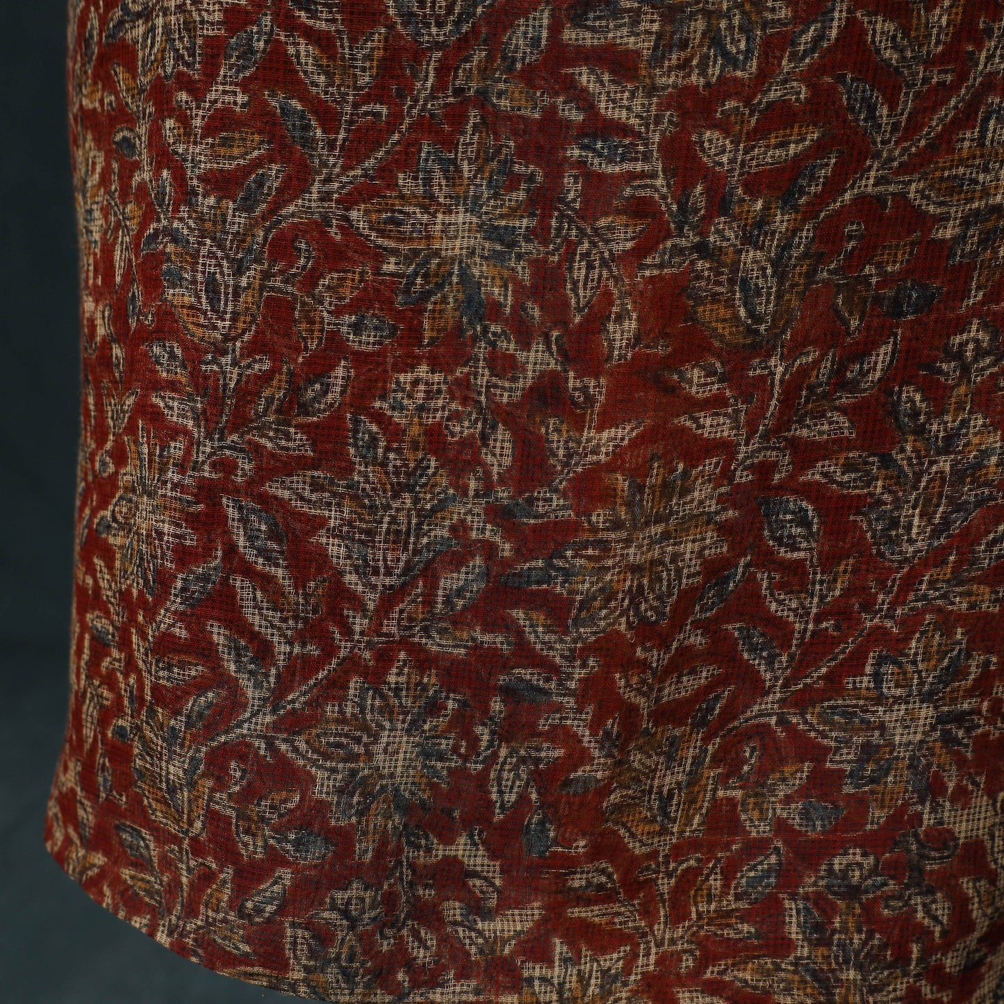 Pedana Kalamkari Block Print Kota Doria Cotton 2pc Unstitched Dress Material Kurta Set 26
