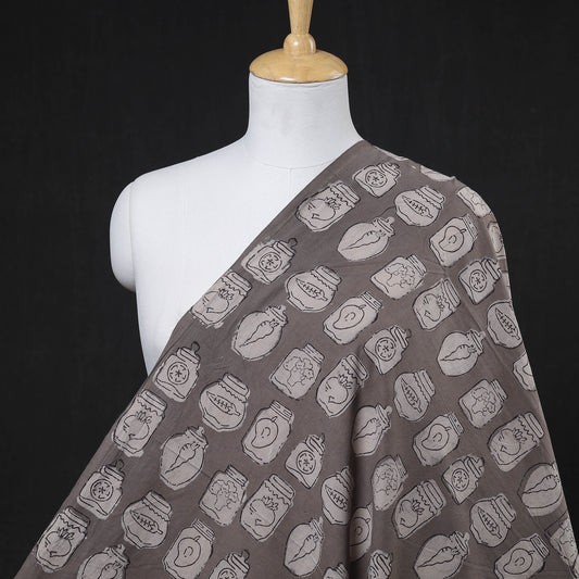 Brown - Bindaas Hand Block Printed Cotton Fabric