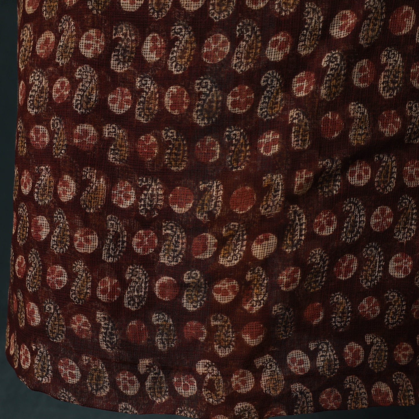 Pedana Kalamkari Block Print Kota Doria Cotton 2pc Unstitched Dress Material Kurta Set 29