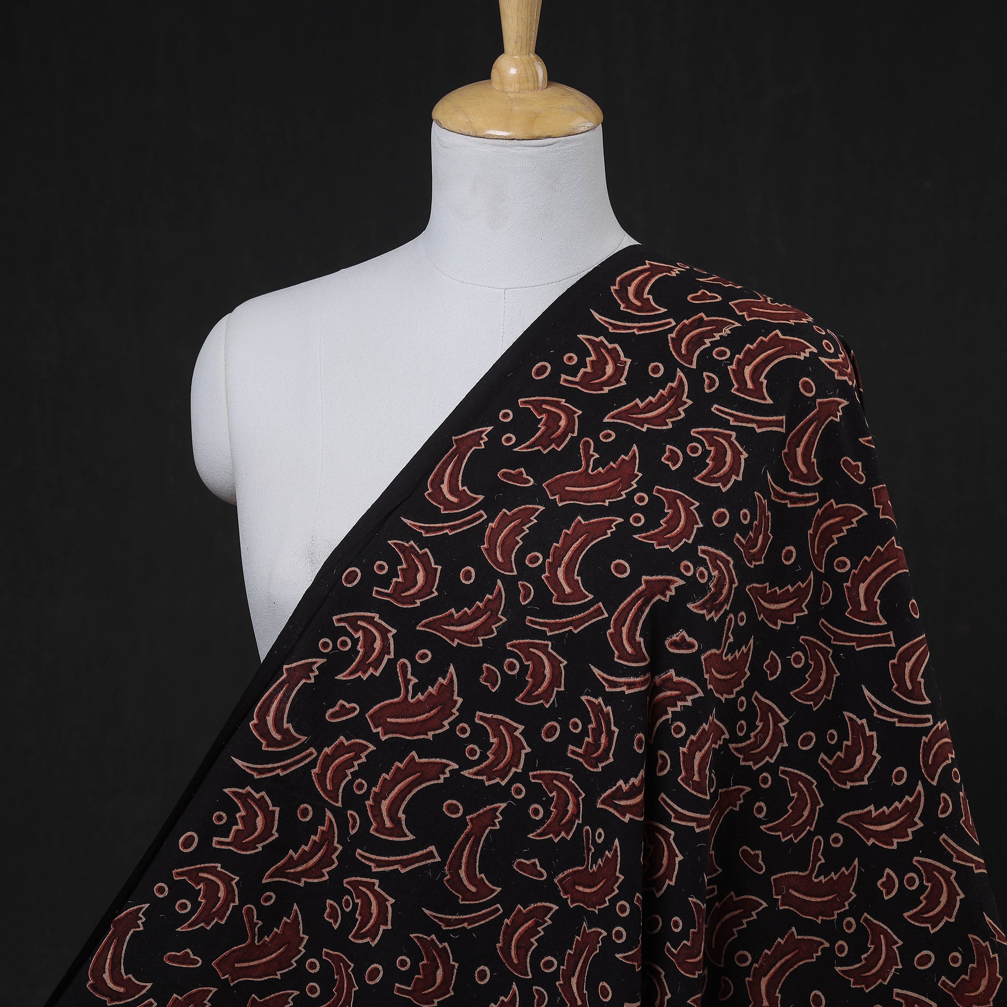 Bindaas Hand Block Art Print Natural Dyed Cotton Fabric 04 main image 0