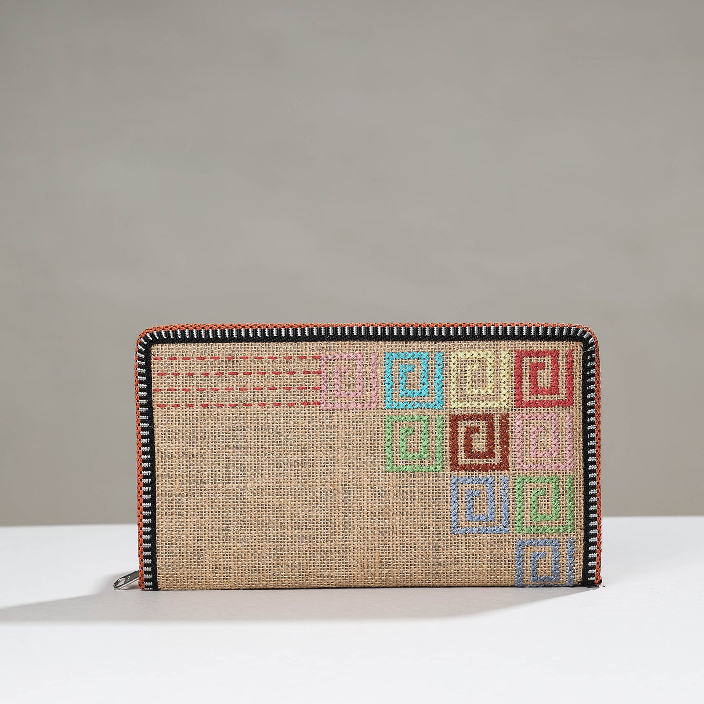 Tribal Hand Embroidered Jute Passport Cover Online at iTokri.com