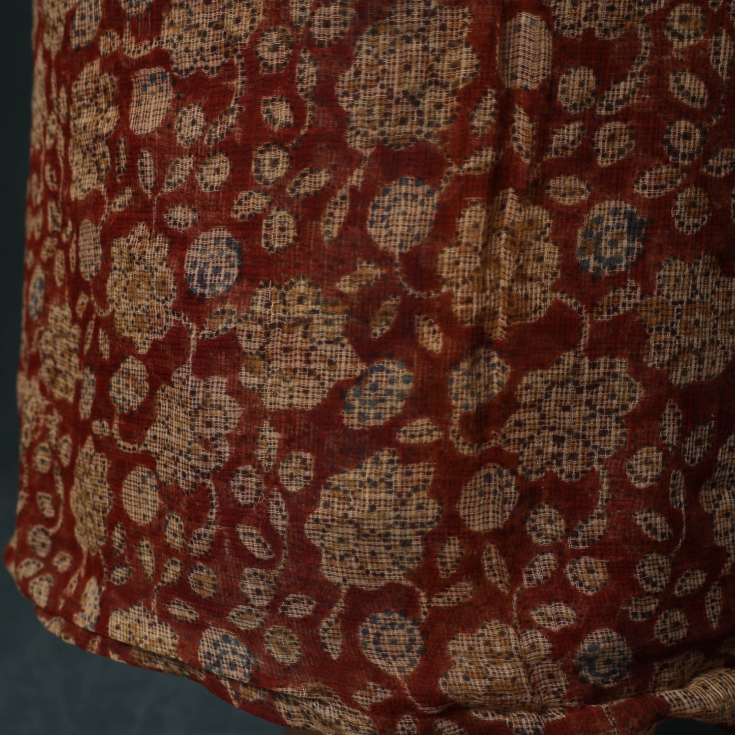 Pedana Kalamkari Block Print Kota Doria Cotton 2pc Unstitched Dress Material Kurta Set 44
