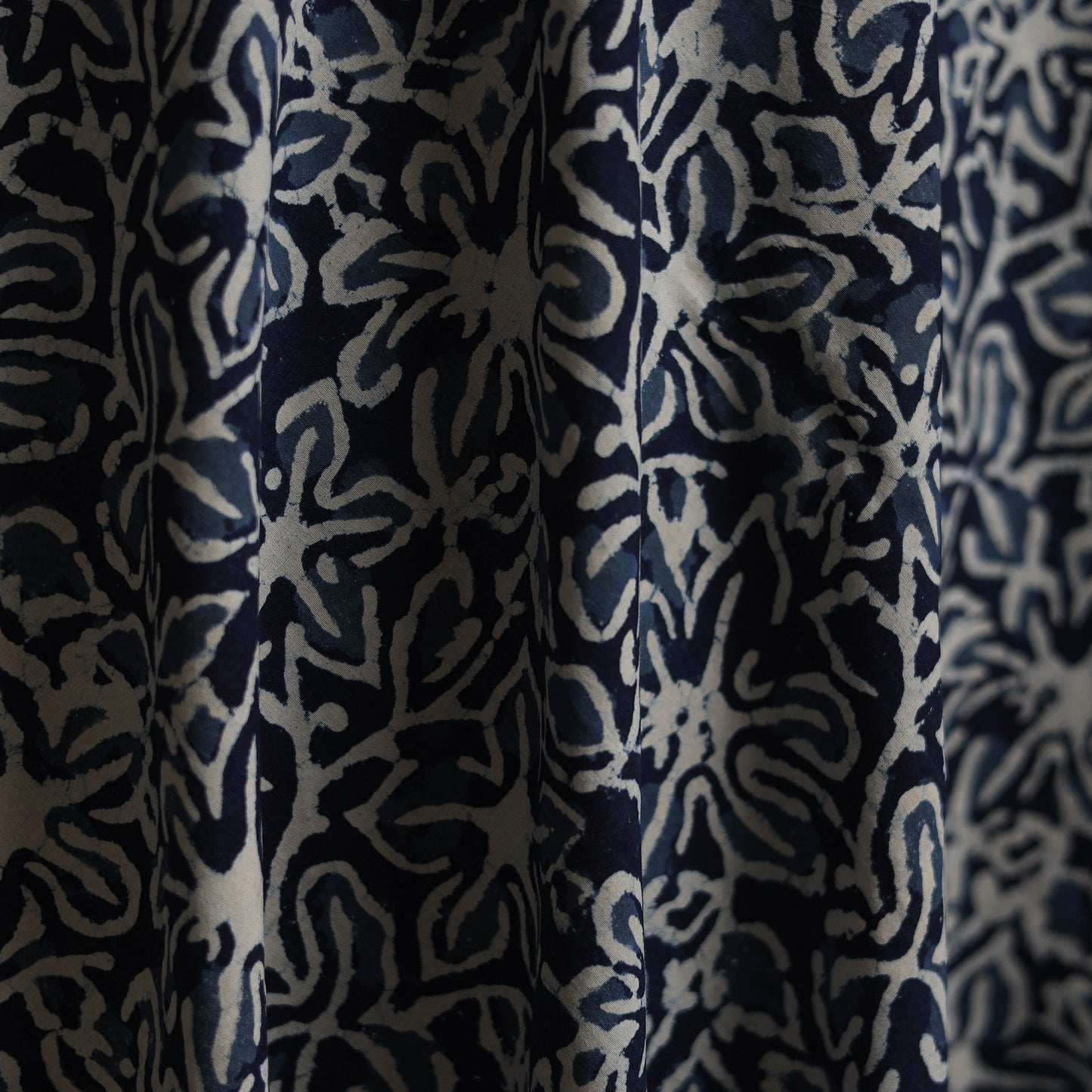 Blue - Bagru Indigo Hand Block Print Natural Dyed Cotton Fabric 03