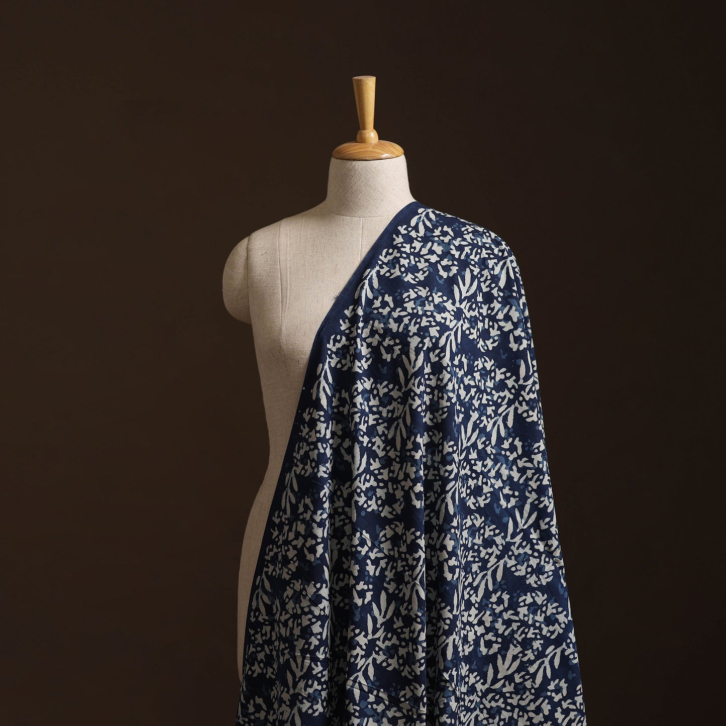 Blue - Bagru Indigo Hand Block Print Natural Dyed Cotton Fabric 07