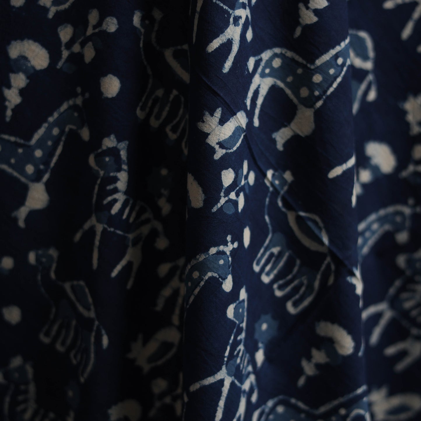 Blue - Bagru Indigo Hand Block Print Natural Dyed Cotton Fabric 21