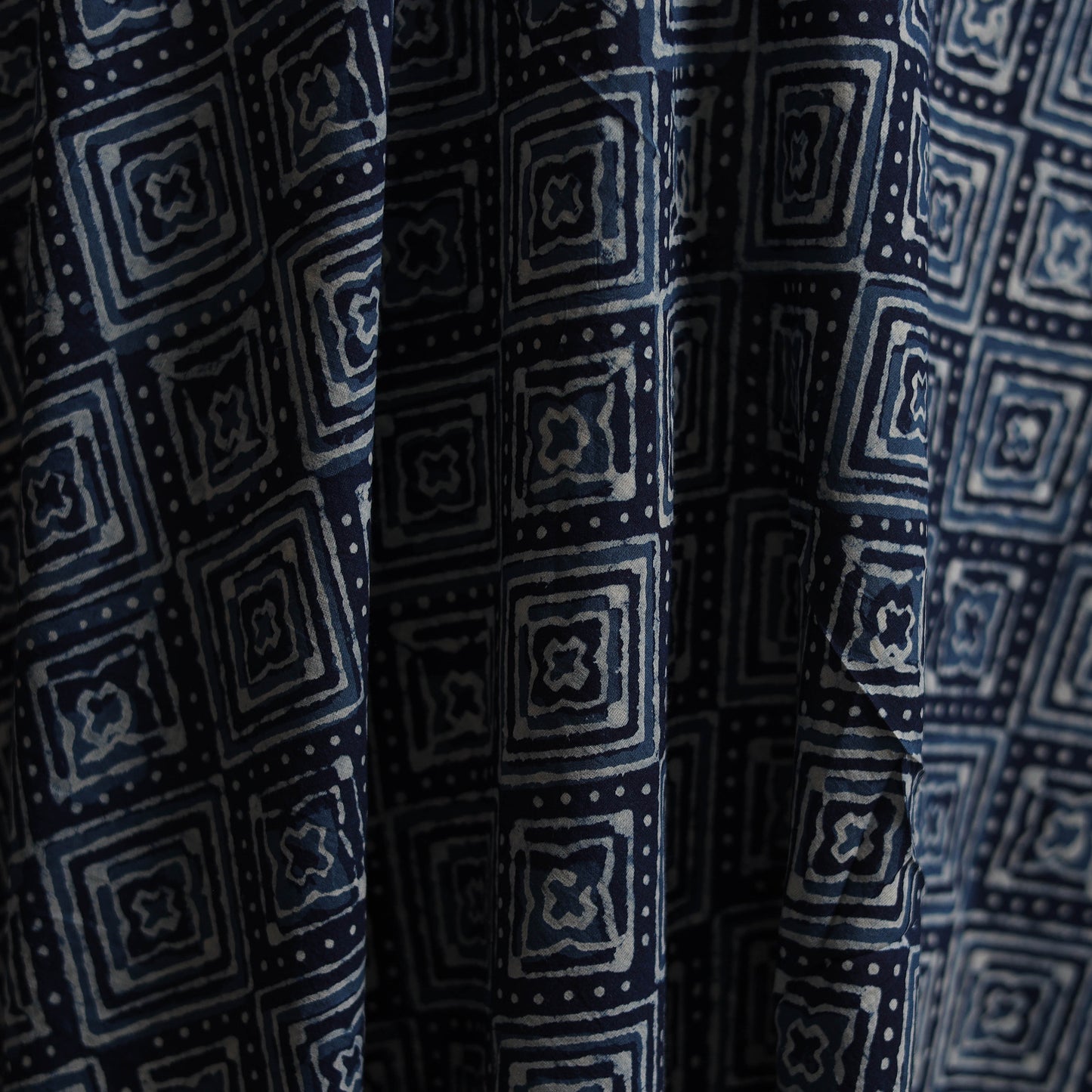 Blue - Bagru Indigo Hand Block Print Natural Dyed Cotton Fabric 22