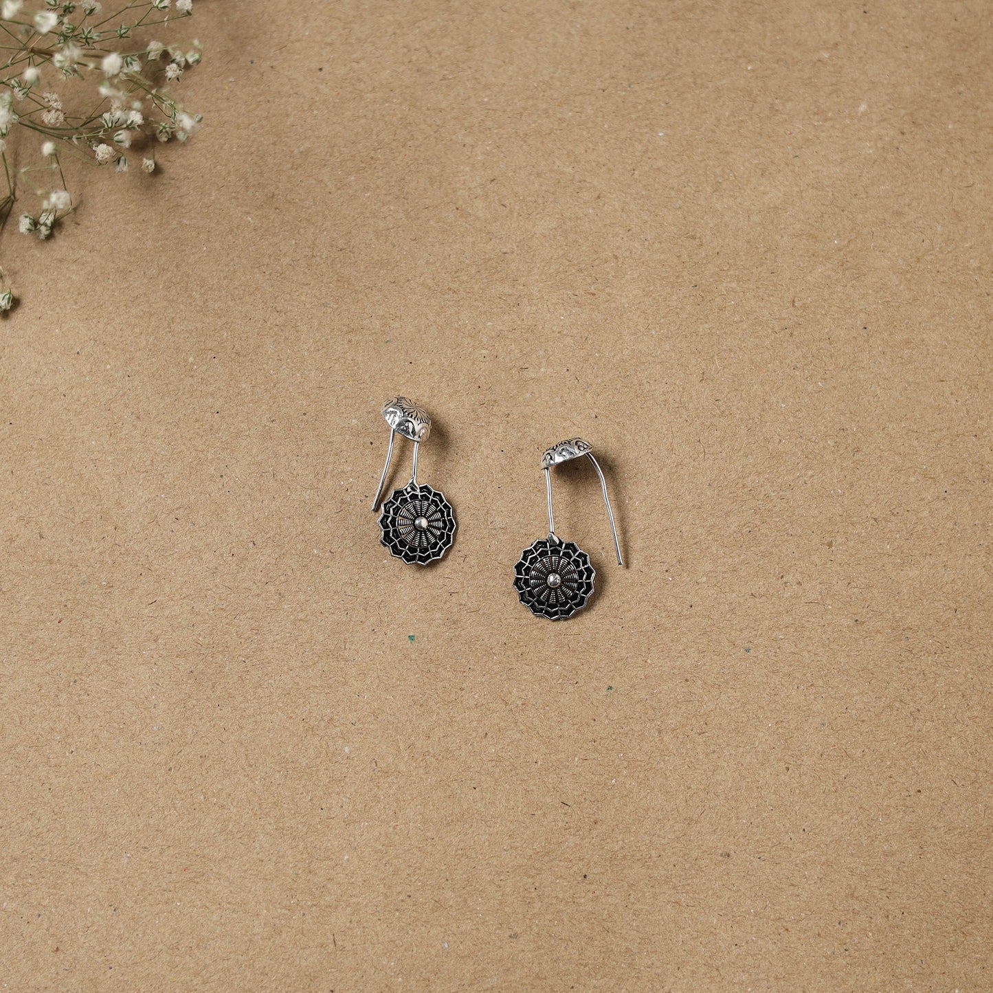 Black - German Silver Plated Ear-Cuff Bugatti / Bugadi Earrings 01