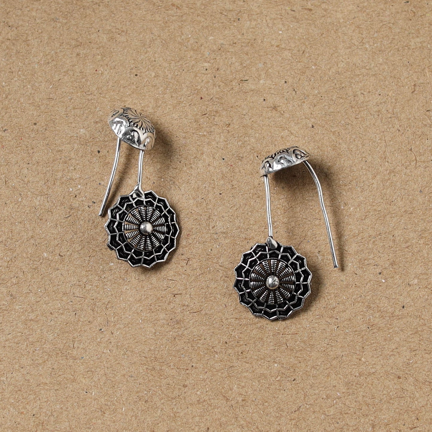 Black - German Silver Plated Ear-Cuff Bugatti / Bugadi Earrings 01