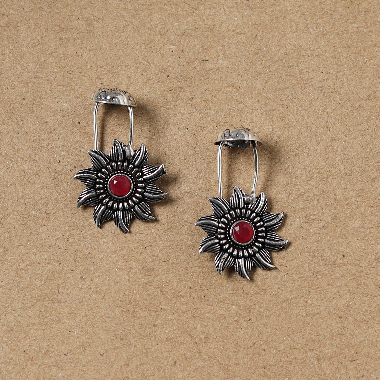 Grey - German Silver Plated Ear-Cuff Bugatti / Bugadi Earrings 05