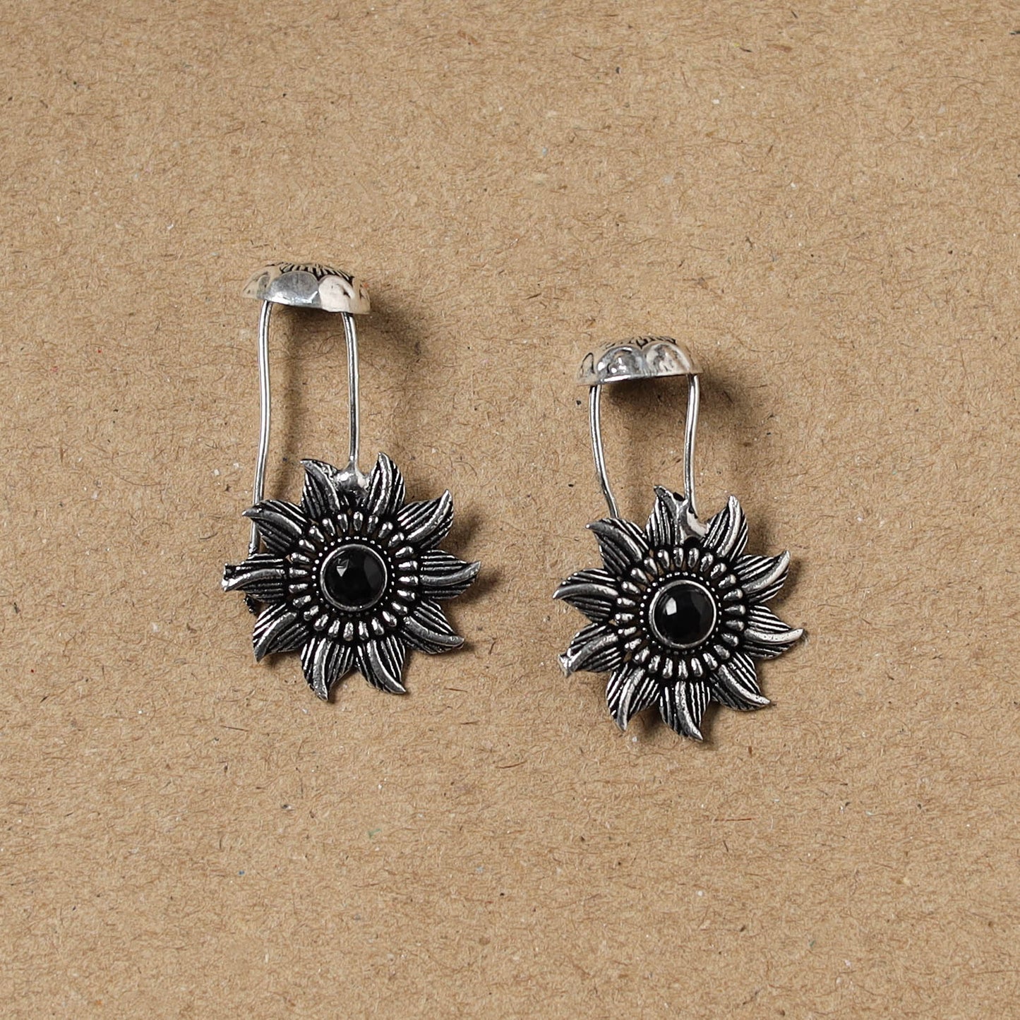 Grey - German Silver Plated Ear-Cuff Bugatti / Bugadi Earrings 06
