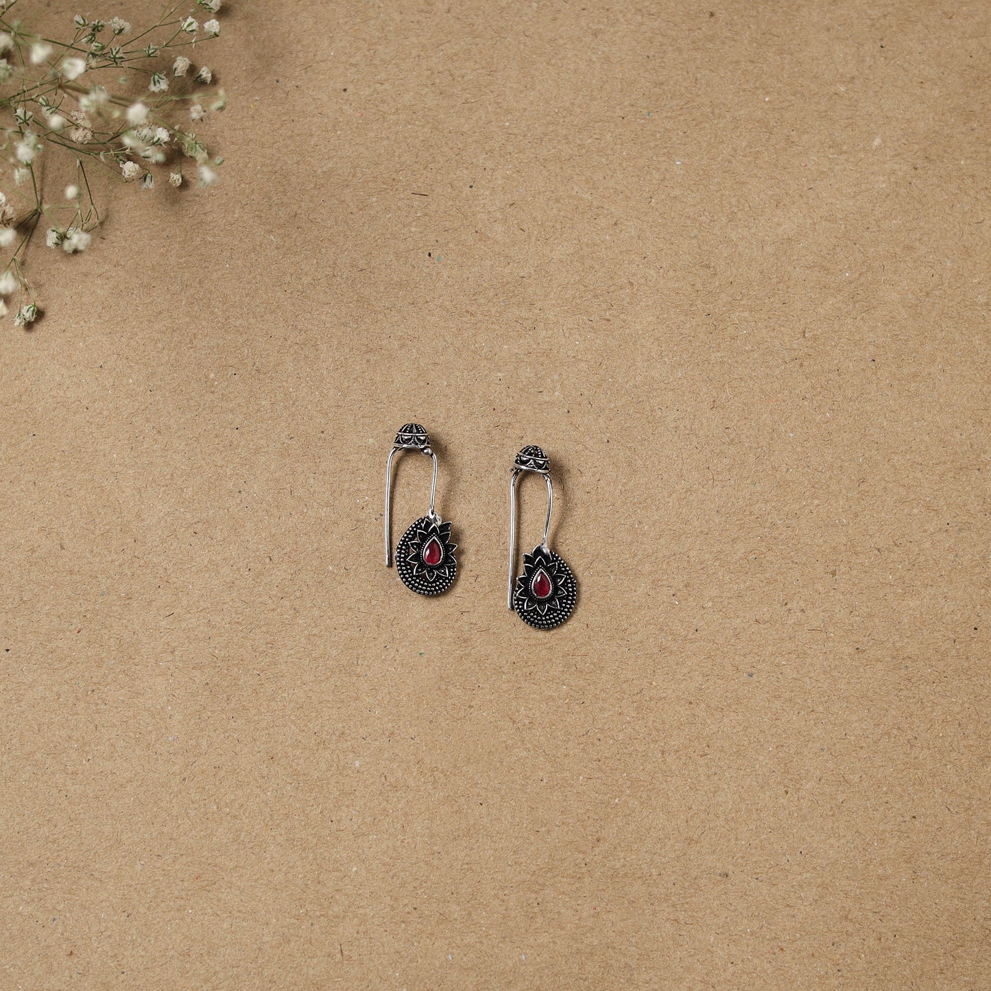 Black - German Silver Plated Ear-Cuff Bugatti / Bugadi Earrings 09