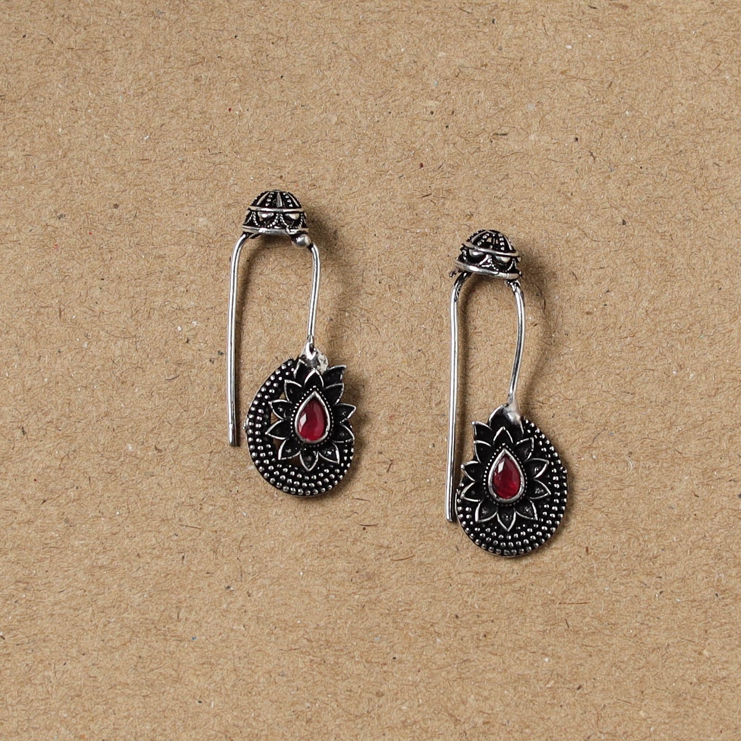Black - German Silver Plated Ear-Cuff Bugatti / Bugadi Earrings 09