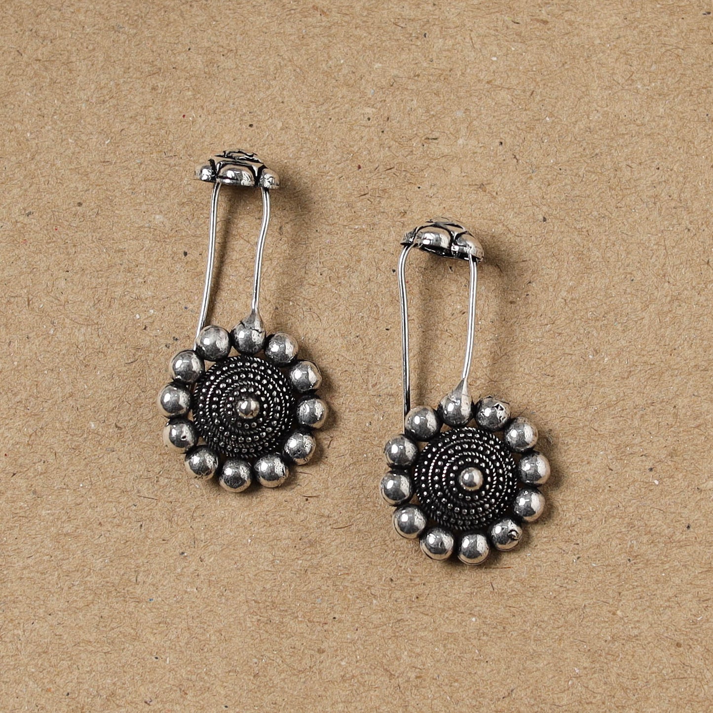 Black - German Silver Plated Ear-Cuff Bugatti / Bugadi Earrings 10