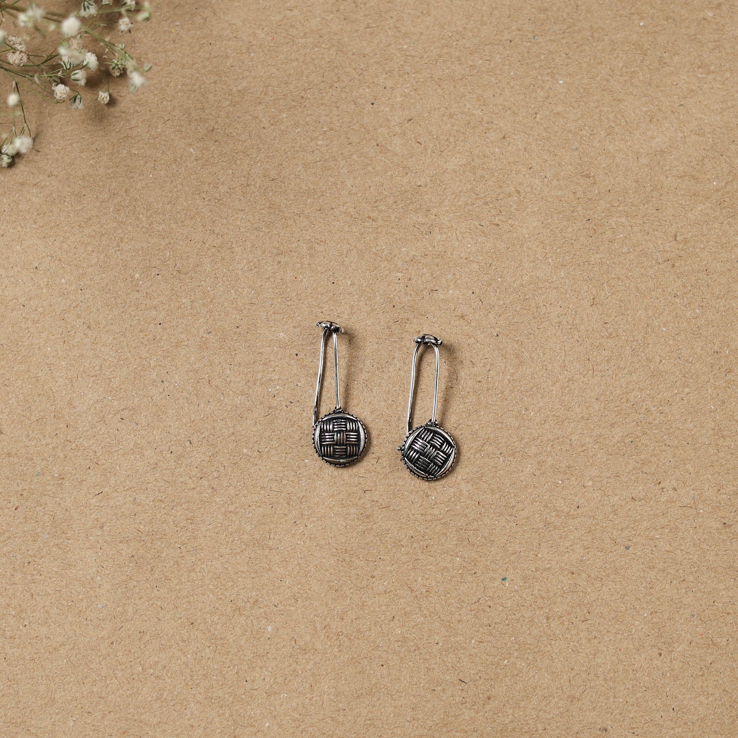 Grey - German Silver Plated Ear-Cuff Bugatti / Bugadi Earrings 11