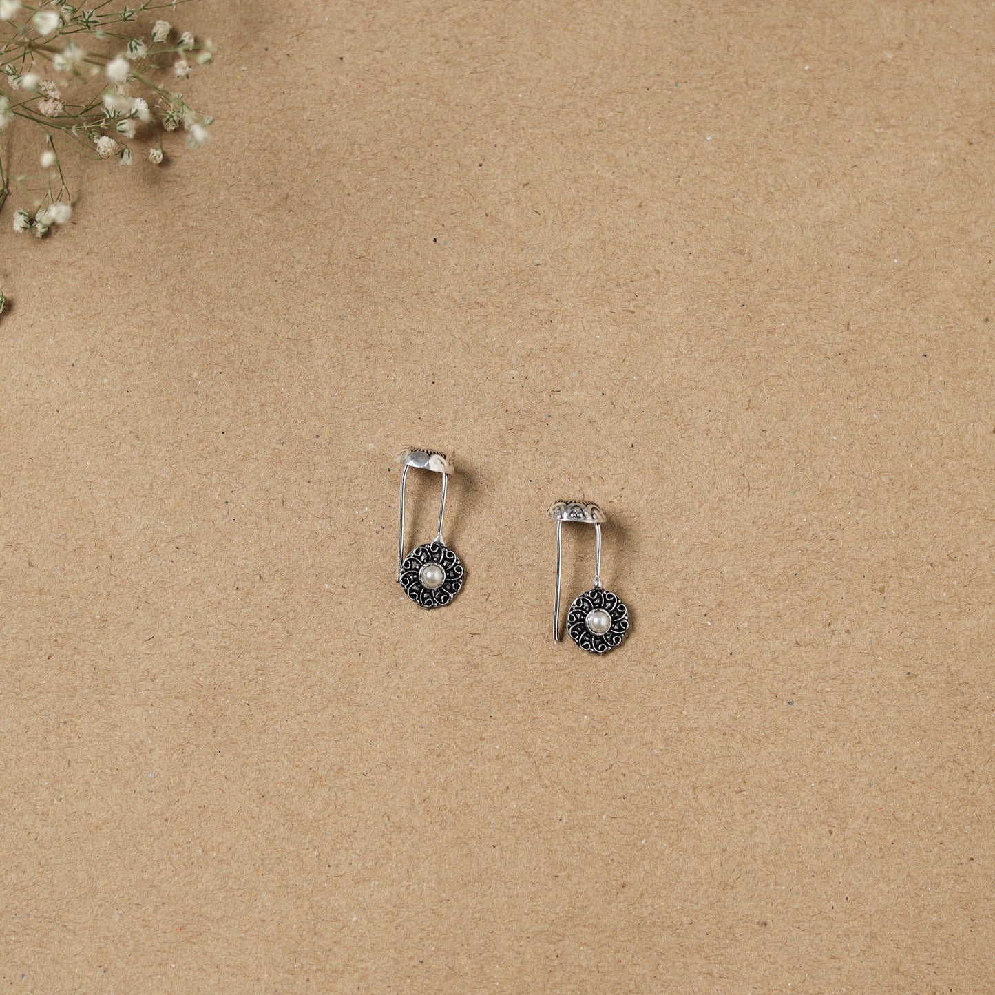 Grey - German Silver Plated Ear-Cuff Bugatti / Bugadi Earrings 13