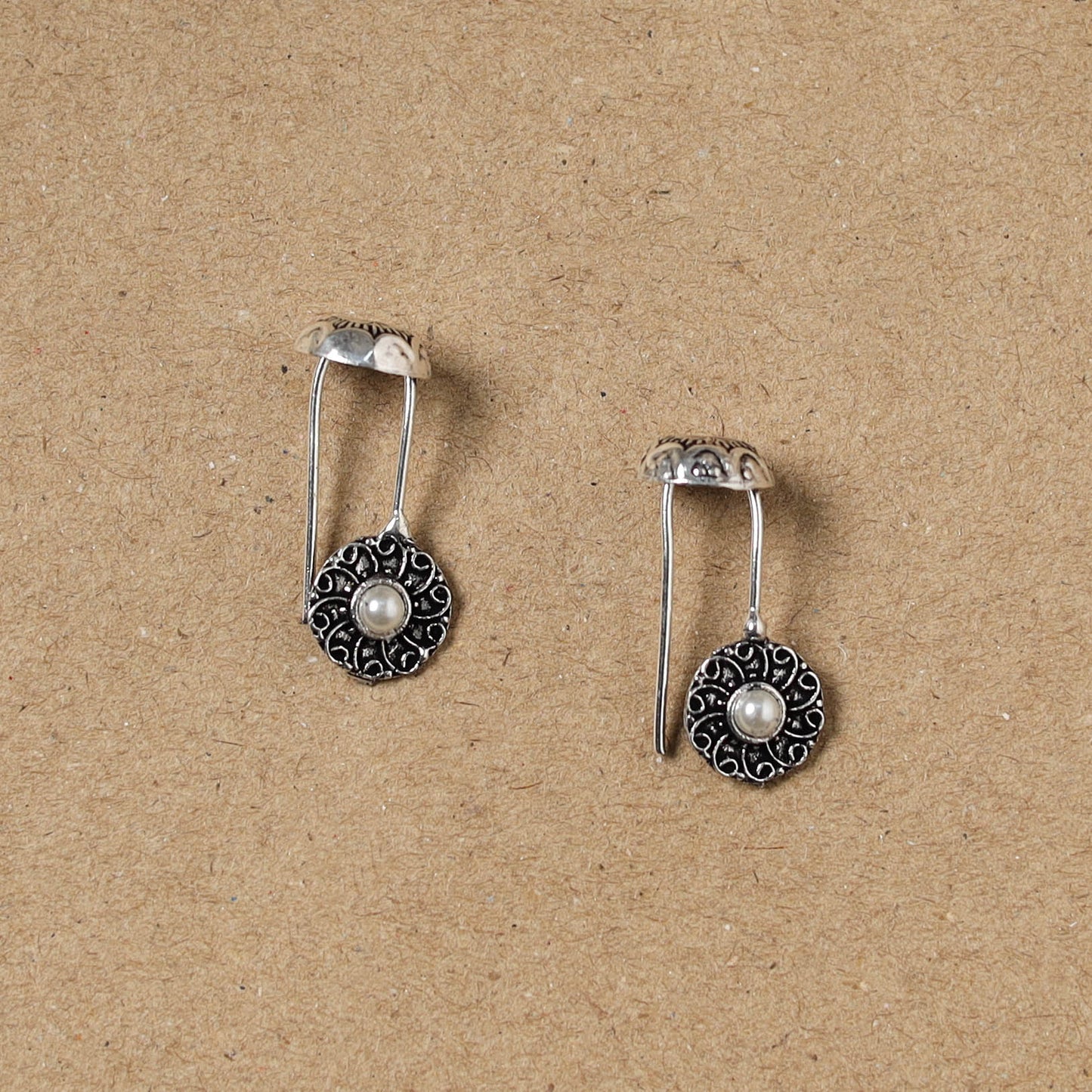 Grey - German Silver Plated Ear-Cuff Bugatti / Bugadi Earrings 13