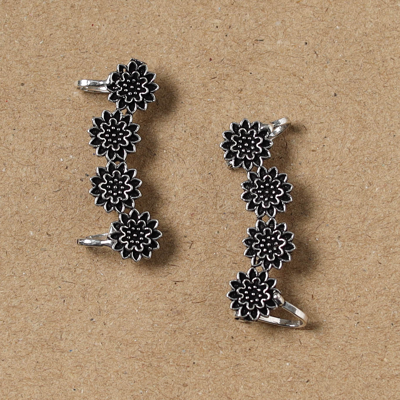Black - German Silver Plated Ear-Cuff Bugatti / Bugadi Earrings 25
