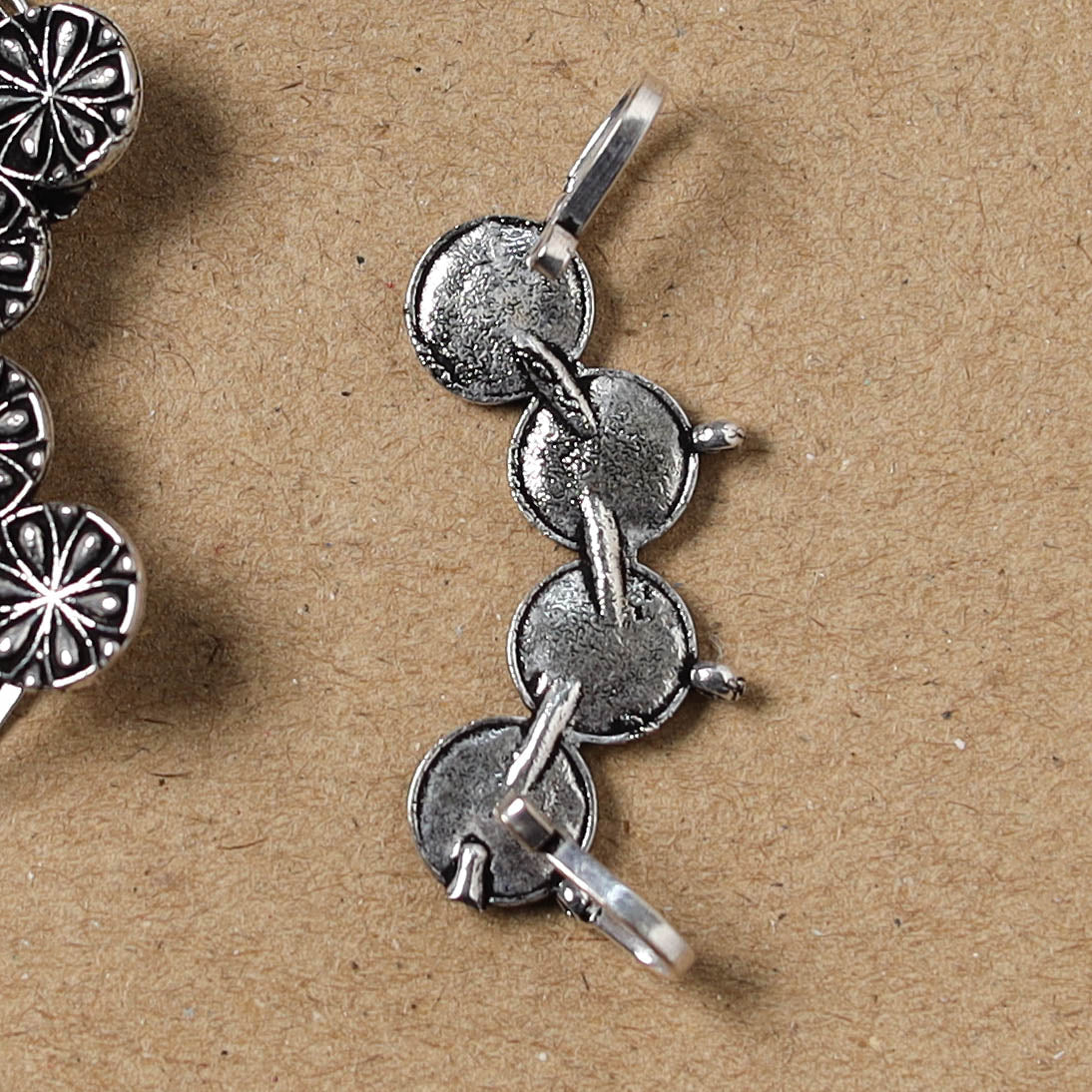 Black - German Silver Plated Ear-Cuff Bugatti / Bugadi Earrings 26