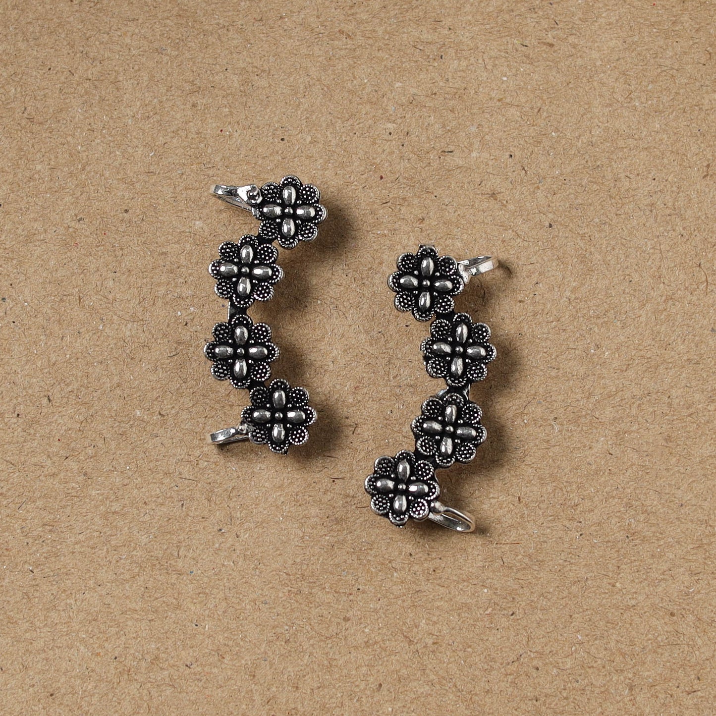 Black - German Silver Plated Ear-Cuff Bugatti / Bugadi Earrings 28