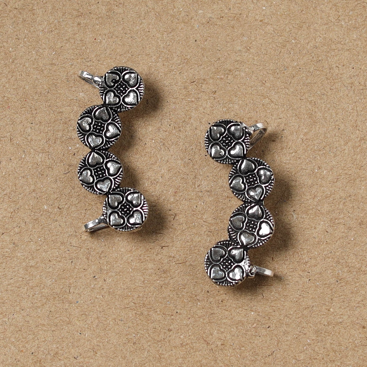 Grey - German Silver Plated Ear-Cuff Bugatti / Bugadi Earrings 29