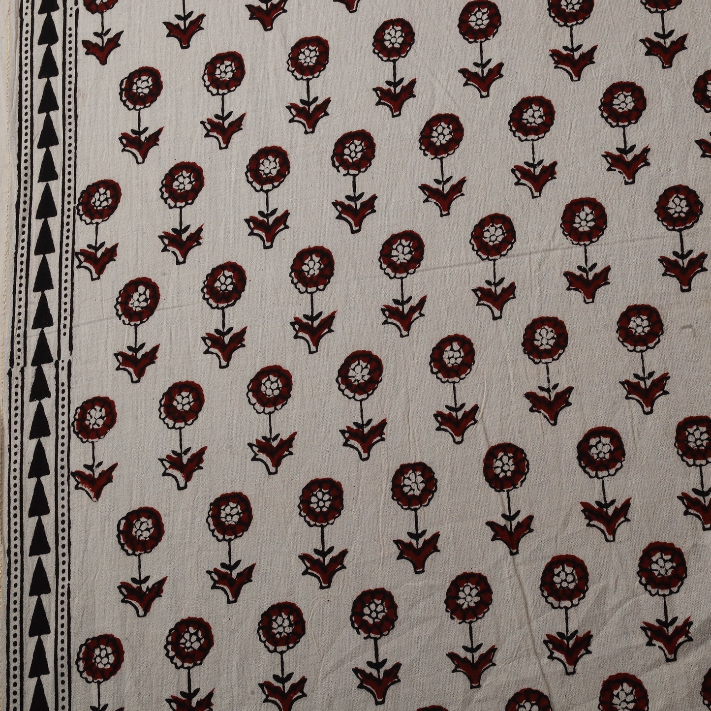 Beige - Baige - Bagh Hand Block Print Natural Dyed Cotton Fabric 12