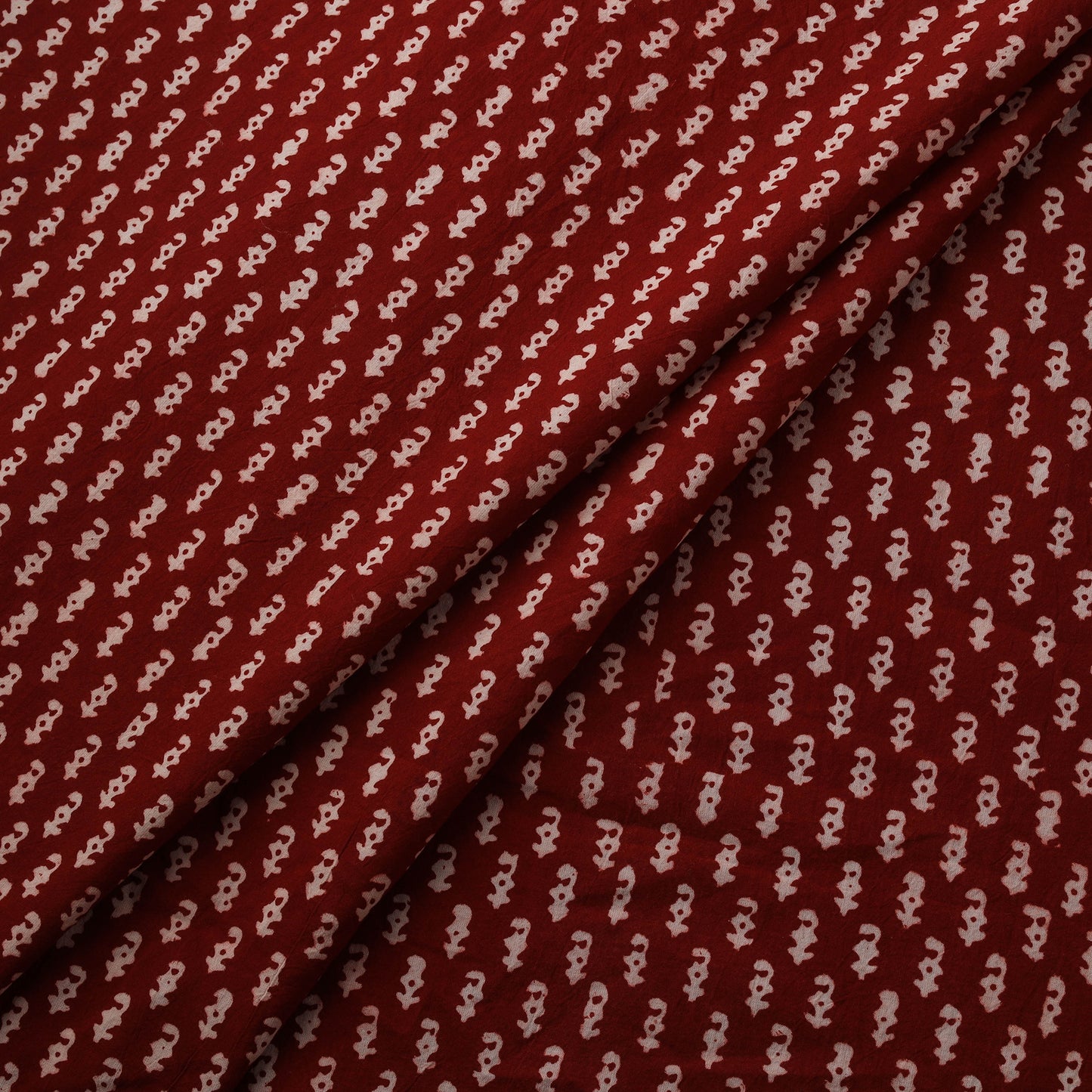 Red - Bagh Hand Block Print Natural Dyed Cotton Fabric 13