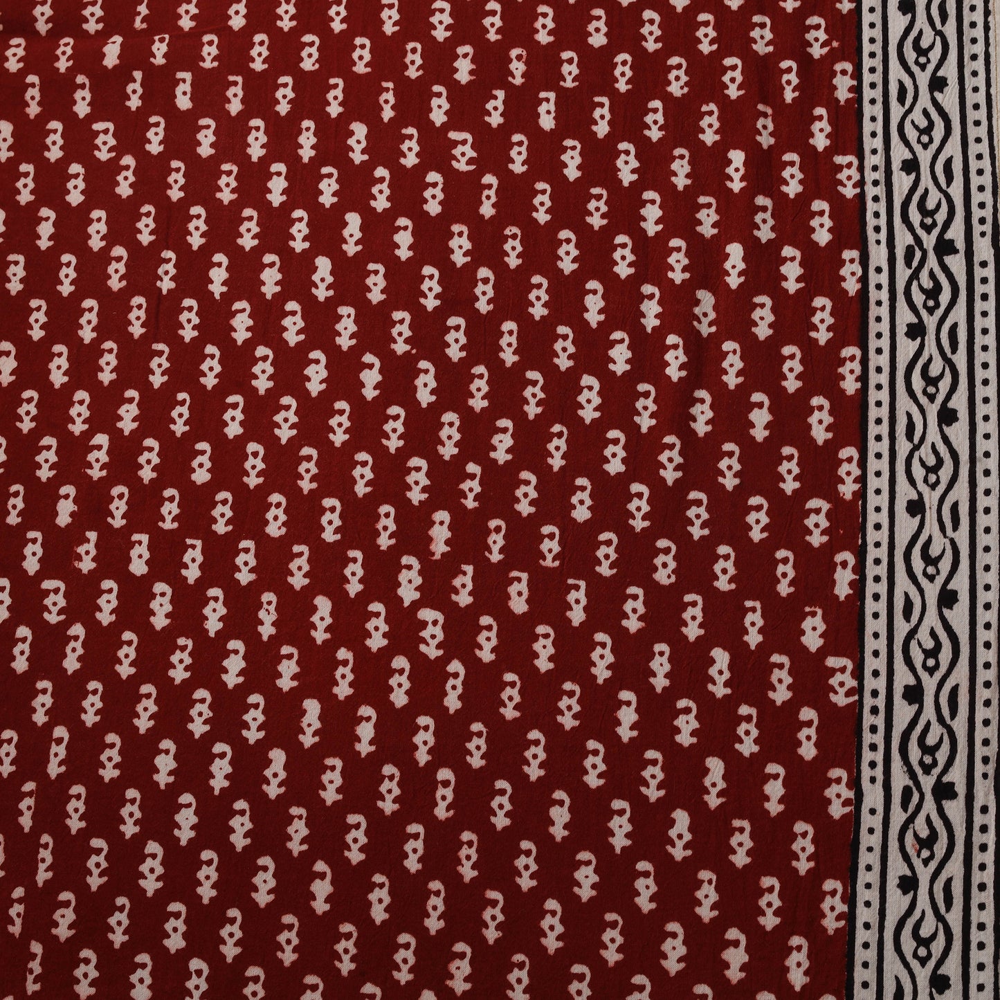 Red - Bagh Hand Block Print Natural Dyed Cotton Fabric 13