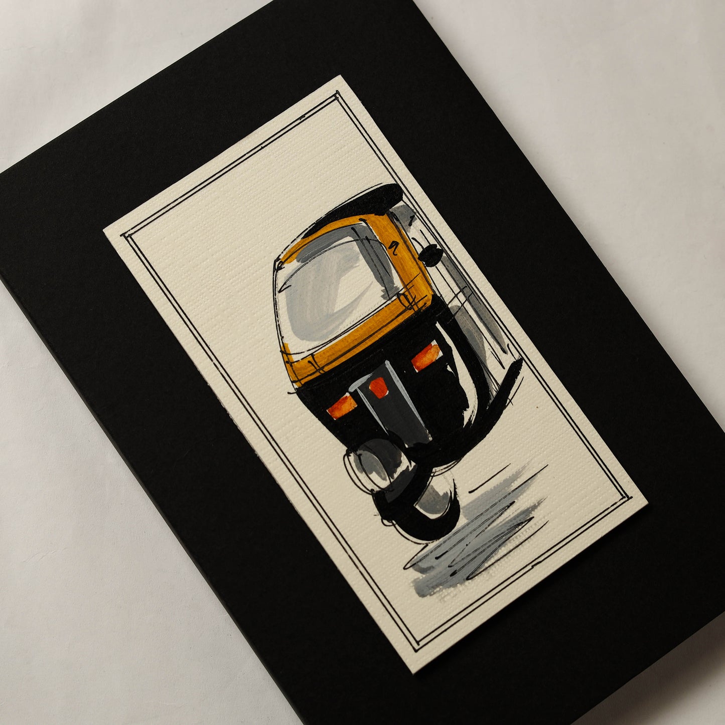 Auto rickshaw - handpainted handmade paper notebook 23