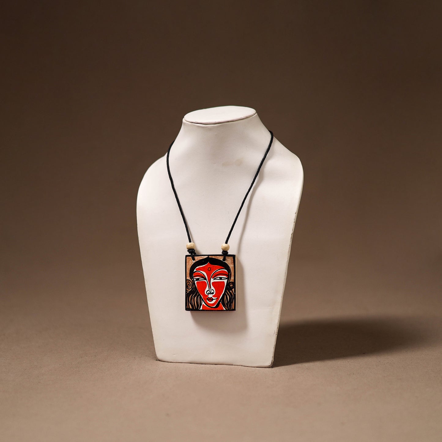 Kerala Mural Handpainted Bamboo Necklace 199