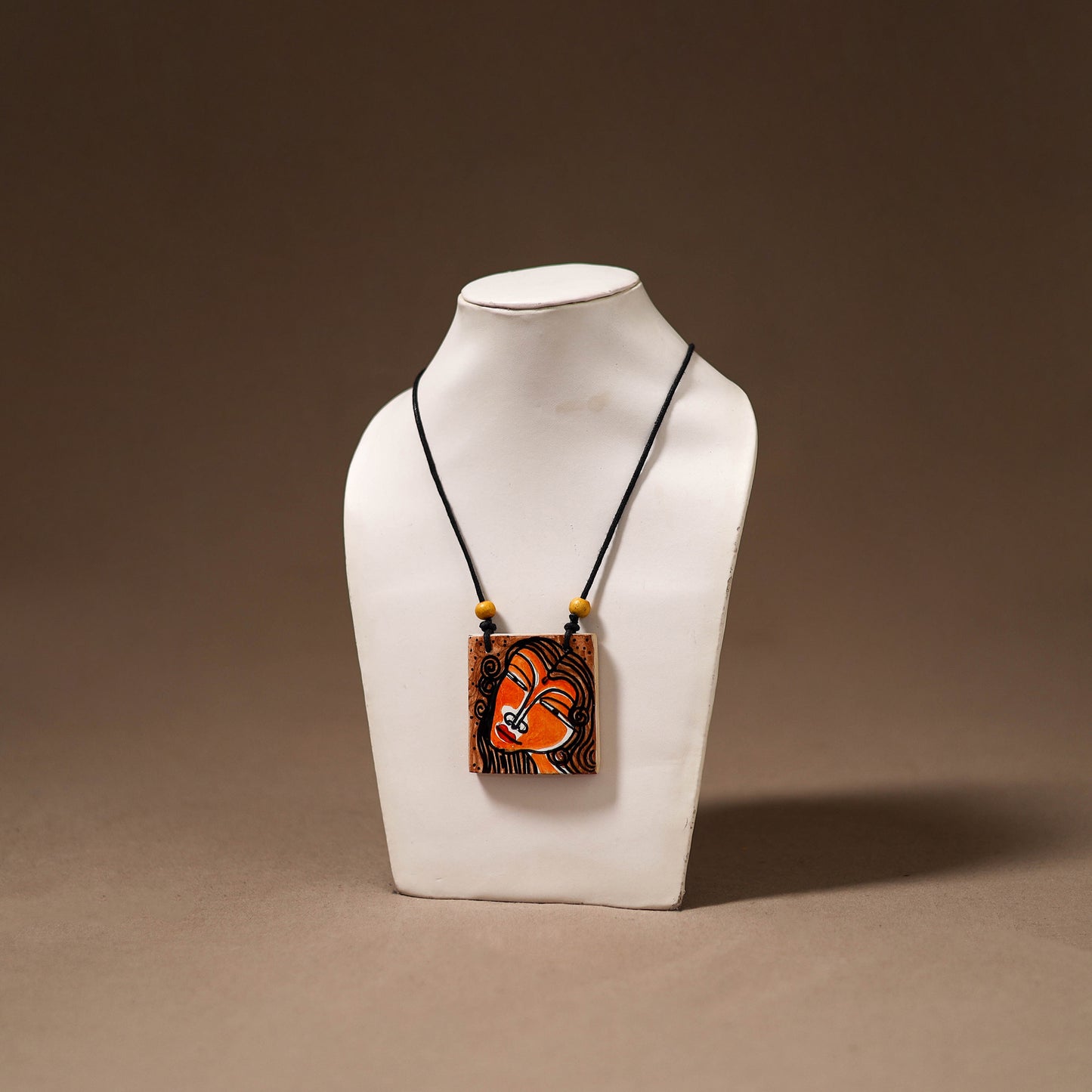 Kerala Mural Handpainted Bamboo Necklace 200