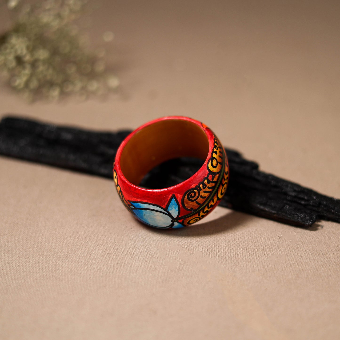 Kerala Mural Handpainted Wooden Bangle (Size - 2-4) 61