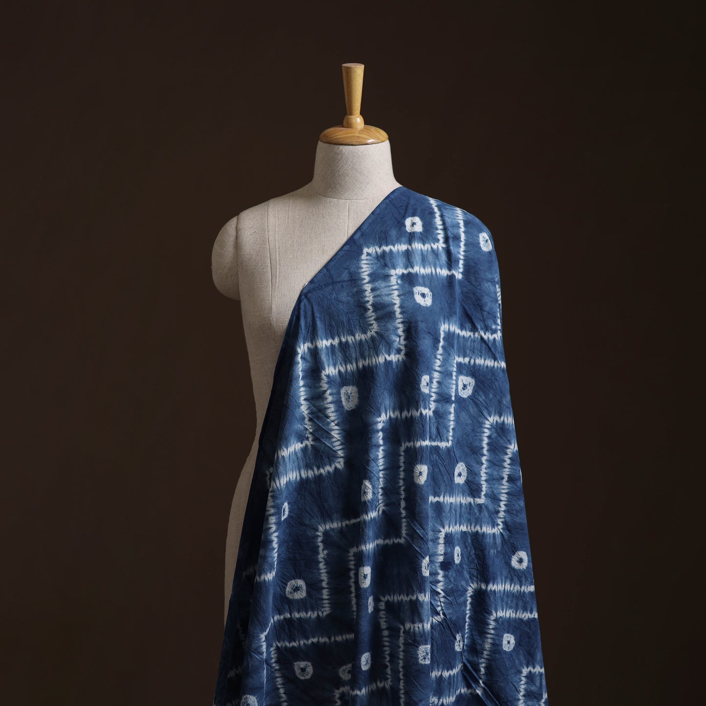 Blue - Shibori Tie-Dye Pure Cotton Fabric 13
