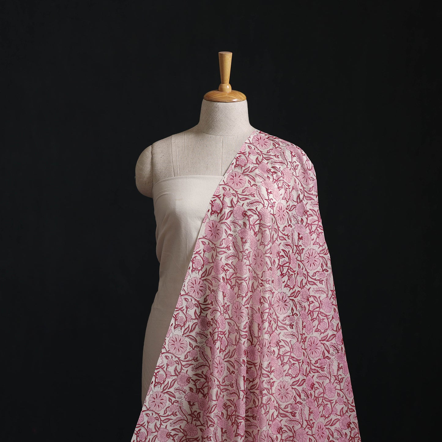 Sanganeri Hand Block Print Chanderi Silk Fabric 10